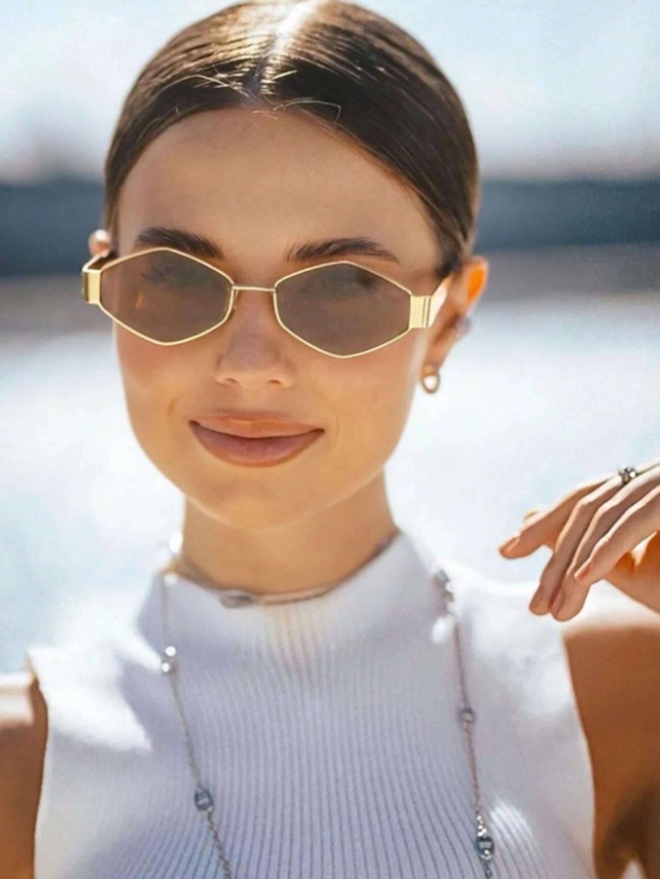 

1 шт. Модные очки с ромбовидной оправой, подходят для любой формы лица, идеально подходят для вечеринок, праздничные подарки, унисекс