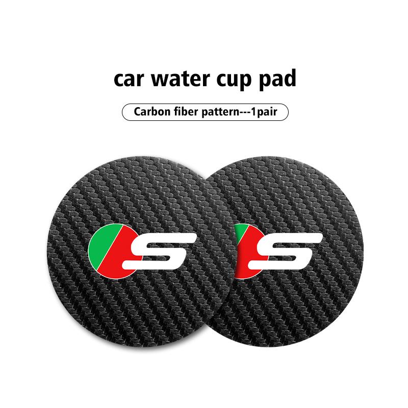Car Carbon Fiber Water Cup Pad Holders Anti Slip Mat For Jaguar XF XJ XE XK S-Type F-Type X-Type F-Pace I-Pace E-Pace NN94
