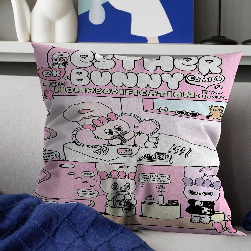 Cute Esther Bunny Rabbit Pillow Gift Home Office Decoration Pillow Bedroom Sofa Car Cushion CoverPillow Case