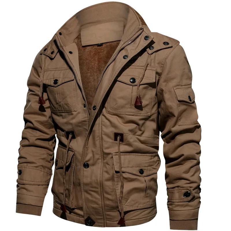 

Military Jackets Male Casual New Coat Trend Parkas Tactical Cargo Slim Fit Brand Men Japanese Style Jackets Fashionable Jackets 5XL хаки