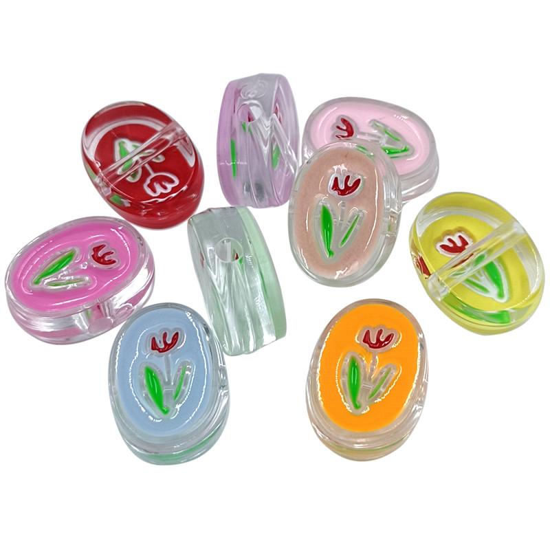 Kreativ für Schmuckherstellung 3 Stück Blume Hundeform Acrylperlen Anhänger Halskette Armband Großhandel DIY Fundstücke