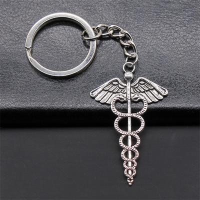 Vintage Caduceus Medizin Symbol Schlüsselanhänger Schlüsselanhänger Auto Schlüsselanhänger Schlüsselanhänger Ornament Medizin Absolvent Geschenk