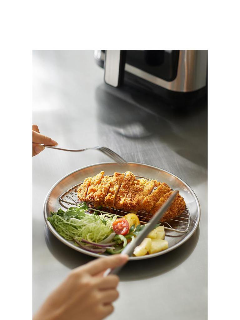 Stainless Steel Touchscreen Air Fryer for Home Use - Large Capacity Electric Fryer for Chicken & Fries