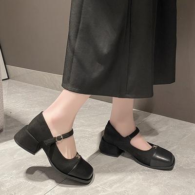 Mary Jane Shoes Women's Shoes In the Early Spring of 2025 New High Heels Thick Heel Light Mouth Girl with Skirt Single Shoes