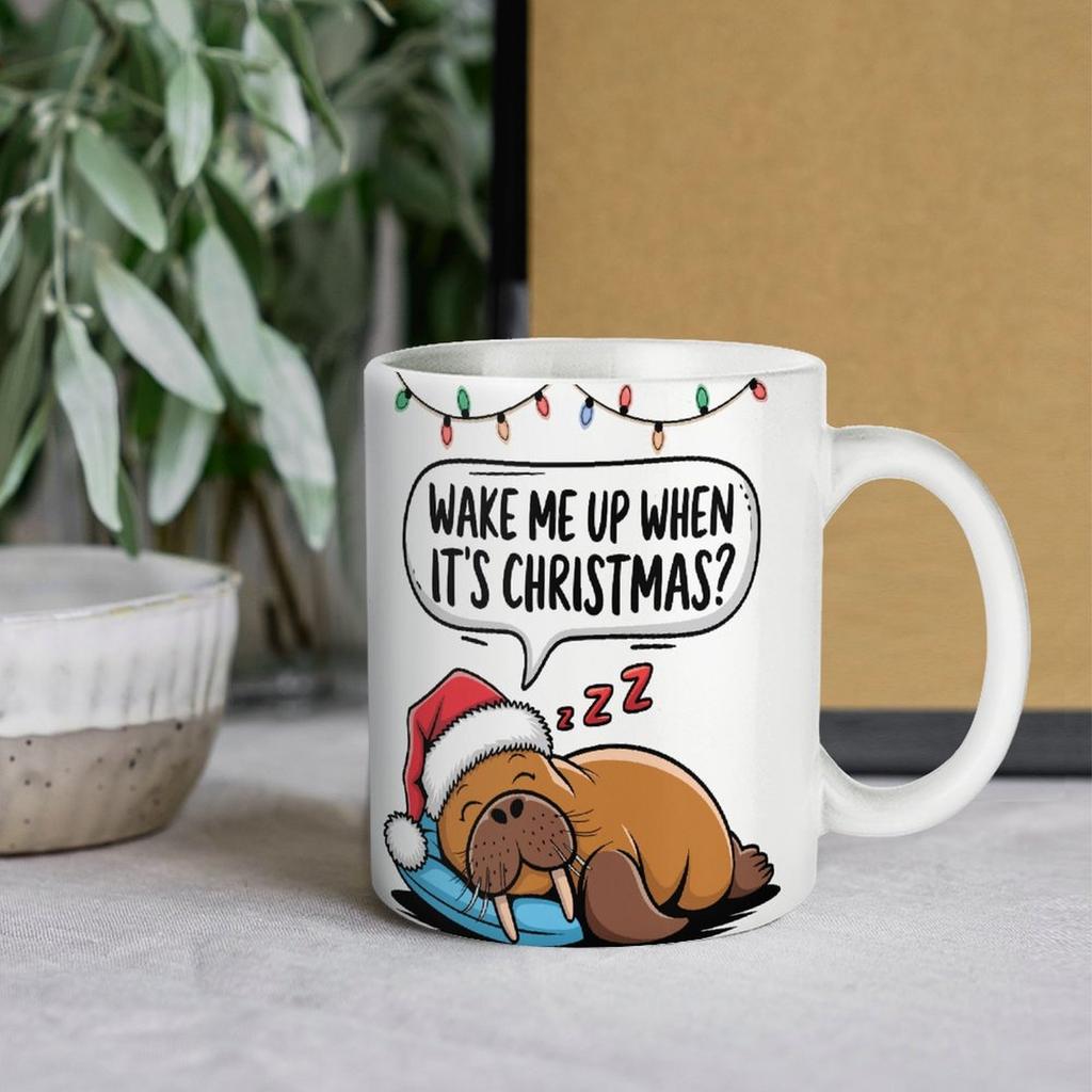 1pc 11oz blank ceramic mug, double-sided printed drink cup, easy to clean glaze, sturdy handle, great everyday mug for home or office