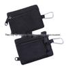 Military Style Compact Coin Purse With Keychain - Lightweight PU Material, Quick Access Zipper