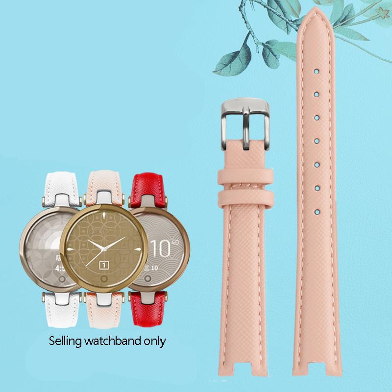 New Genuine Leather Watch Band For Garmin Lily Smart Sports Watchband Women Fashion Soft Breathable Strap Bracelet White 14*6mm