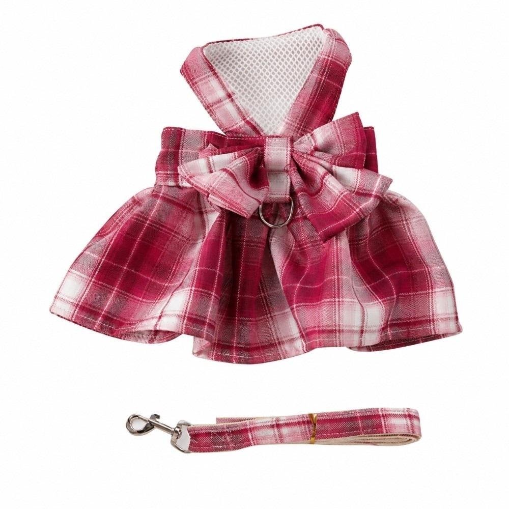 Bowknot Bow Tie Dog Harness Dress Adjustable Harness and Leash Set Pet Harness Vest for Puppy Cat