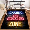 Gaming Zone Carpet with Neon Light Effects and WASD Keys Design Suitable for use as an anti-slip for living room bedroom sofas