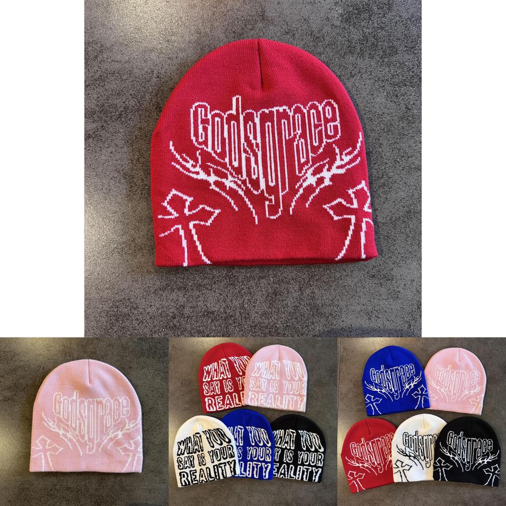 Fashionable Letter Printed Neutral Casual Warm Knitted Hat For Streetwear And Warmth