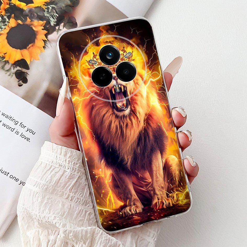Für Realme 14 Pro 5G Hülle 2025 Cover Cooler Drache Löwe Cartoon Weiche Klare Silikon Handyhüllen Für Realme 14 Pro+ 14Pro Plus Capa