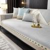 Sofa Cushion Summer Ice Silk Simple Modern Summer Mat Cushion Non-Slip Four Seasons Universal Sofa Cover Cover Solid Color Cool Pad