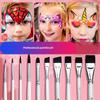 Conjunto de 10 Pincéis Profissionais para Pintura Facial para Maquiagem de Palco - Cerdas de Nylon, Pontas em Pétala e Cúpula