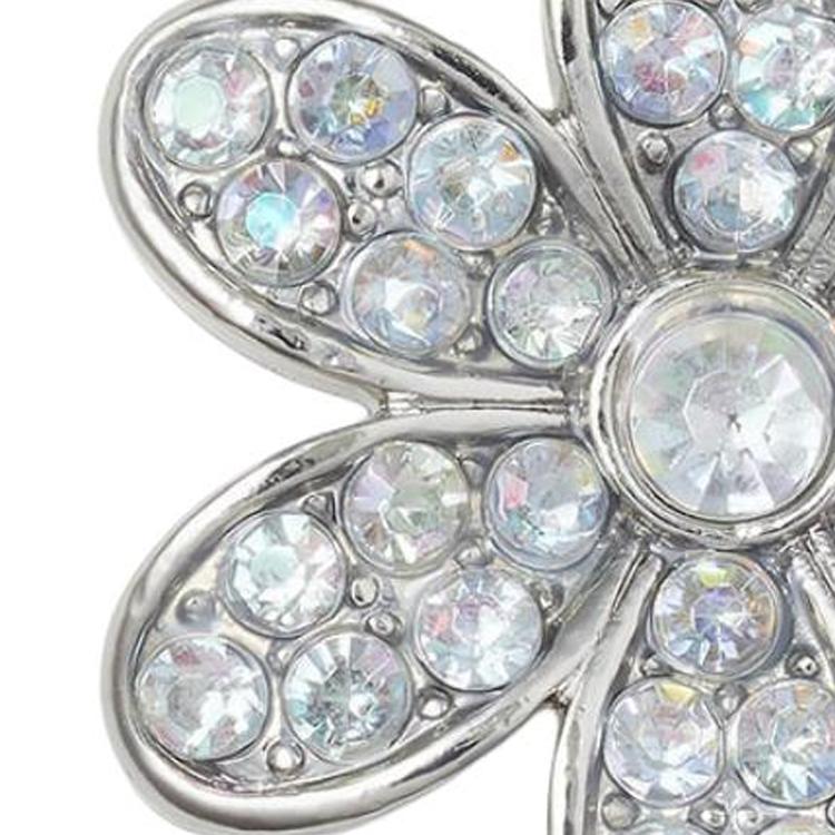 Crocs Flower Design Shoe Accessories Unisex Couple Silver