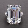 Luxury Rectangular Zirconia Engagement Ring Women Fine Jewelry Statement Wedding Band
