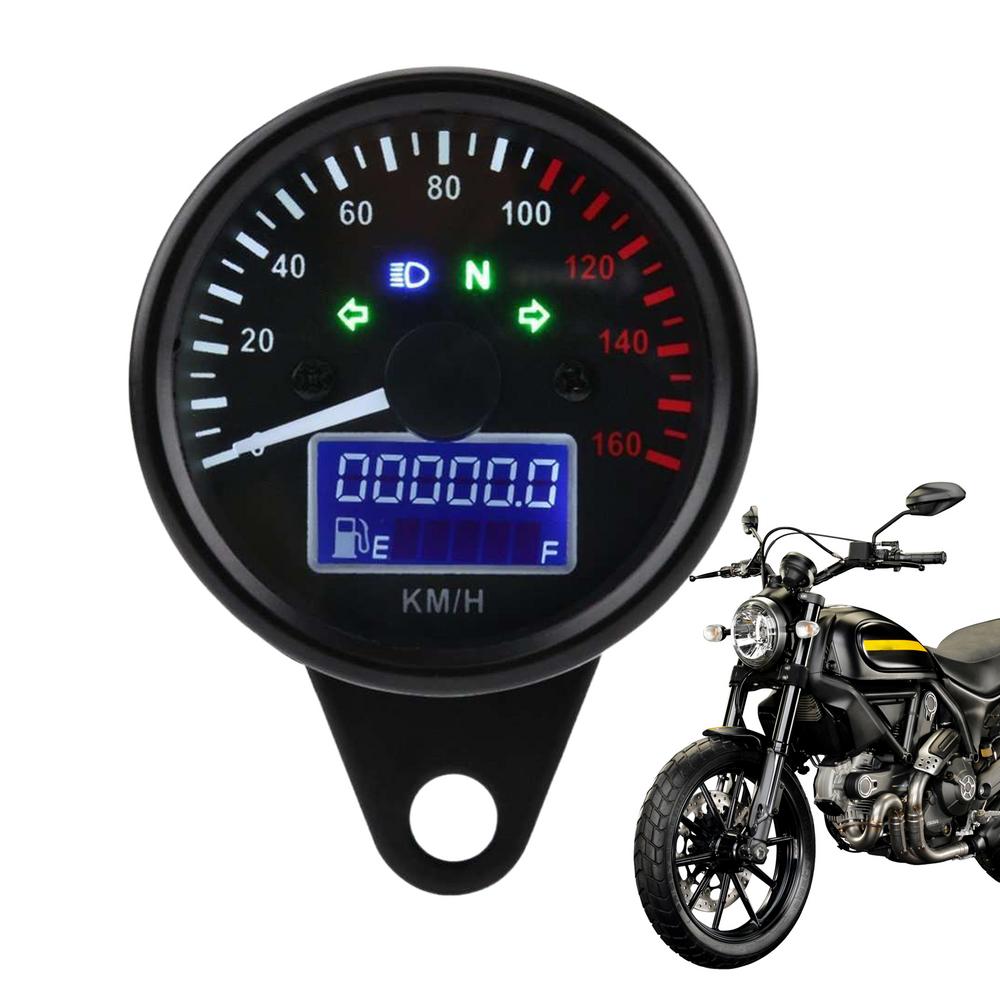 Motorcycle Speedometer Digital Motorcycle Tachometer Speed Gauge LED Odometer Waterproof Tachometer Universal Digital Gauge