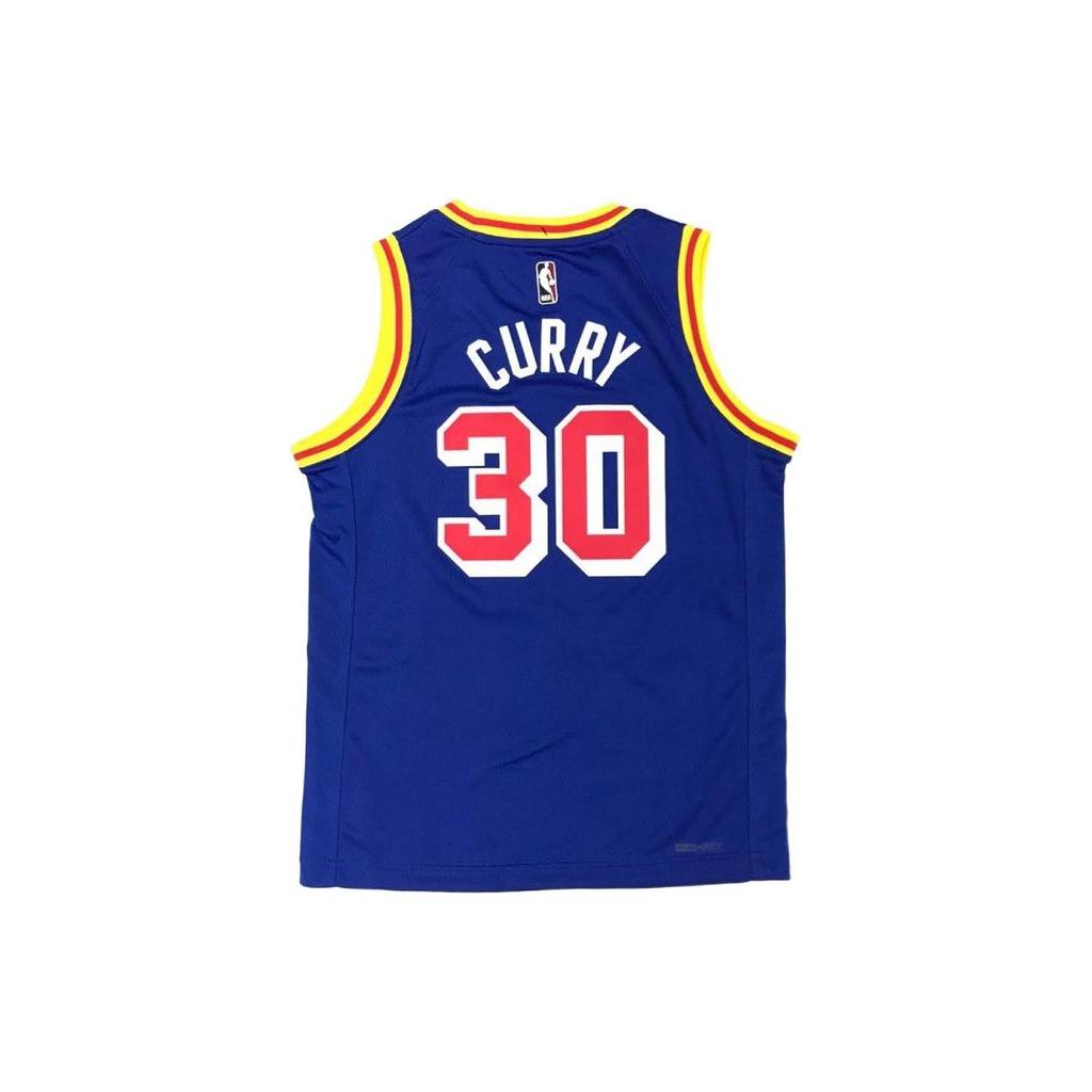 Nike Retro Sports Basketball Jersey 75th Anniversary Warriors Curry 30 Kids Basketball Outfit Kids jersey Blue 3Z2B7BU2P-WARSC