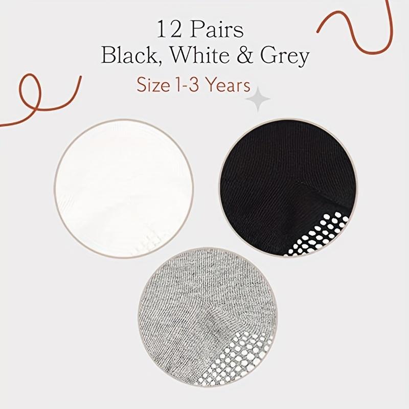 6 Paar Baby Rutschfeste Knöchelsocken, Kleinkindsocken mit Grips für Kinder, Säuglinge Jungen und Mädchen 6-24 Monate, Anti-Rutsch Knöchelsocken