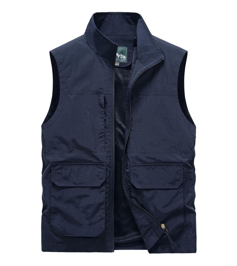 Men's Plus Size 2026 Summer Outdoor Thin Mesh Vest with Multi-Pockets