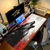 Roaring Red Eyed Wolf Gamer Mouse Pad Moon Red Ink Splash Dark Large Mousepad Non-Slip Rubber Keyboard Desk Mat for Gaming Decor