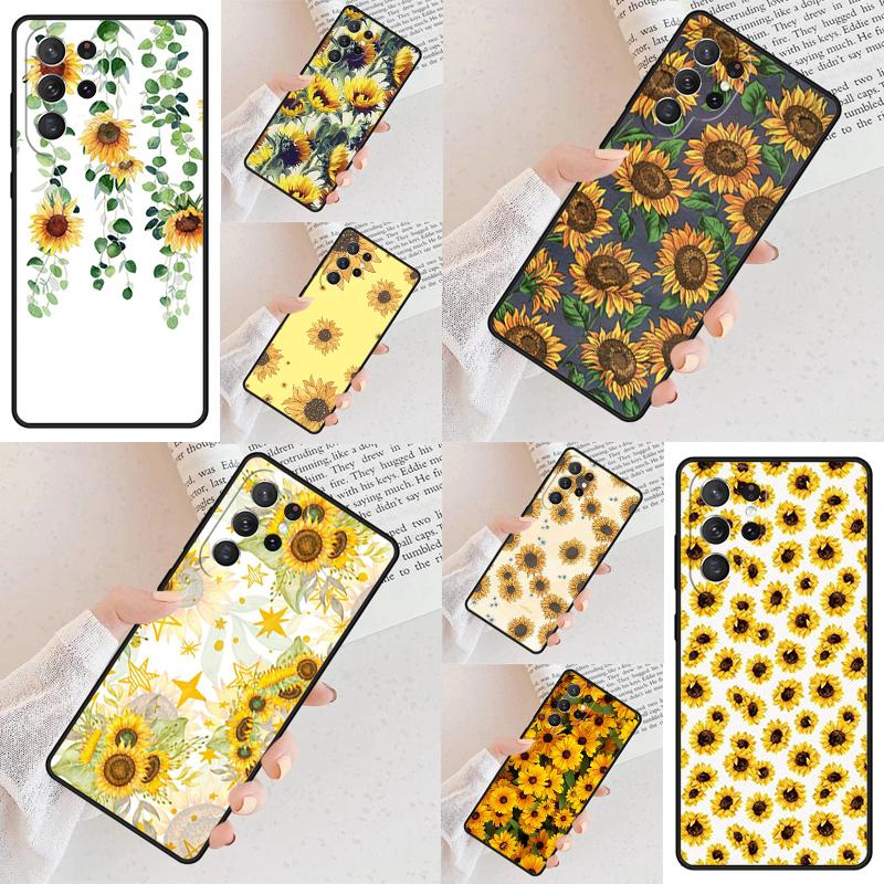 Sunflower Floral Cell Phone Case for Samsung Galaxy S26 Ultra S25 S24 S23 S22 S21 S20 Note10 Cover