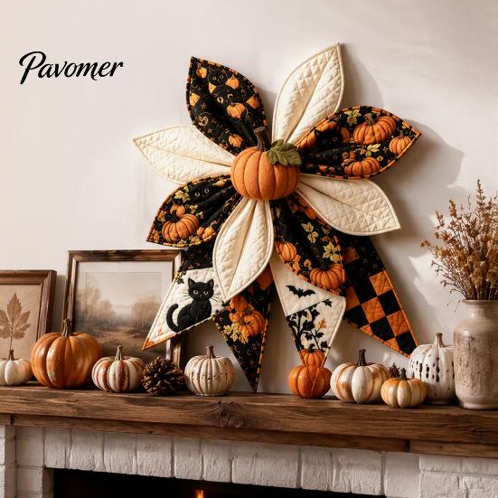 Kit de Costura Patchwork con Lazo Decorativo Estilo Cabaña Hecho a Mano, Tela Grande DIY Girasol Suministros para Acolchado Hobby Kit de Manualidades Acolchadas de Calabaza para Adultos,