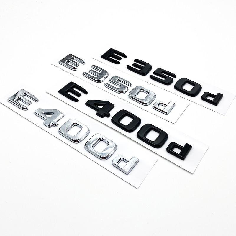 SXFA2 Black Silve Letters E200 E260 E300 E400 E450 E220d E350d E400d 4Matic ABS Emblem for Mercedes Benz Car Trunk Logo Sticker