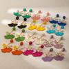 Dopamine Colored Leaves Hand-Woven Raffia Earrings Women'S Vacation Wind Sweet Temperament Unique Earrings Earrings