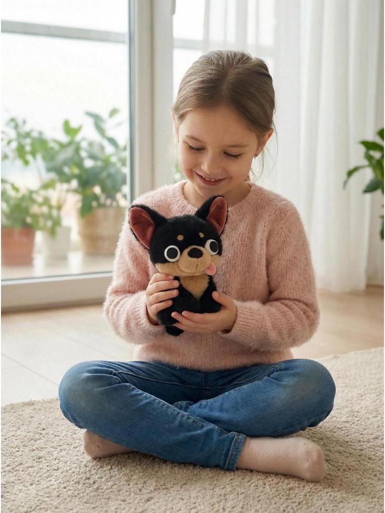 Evil Chihuahua Plush Doll - Creative Desktop Pet Ornament & Children's Birthday Gift