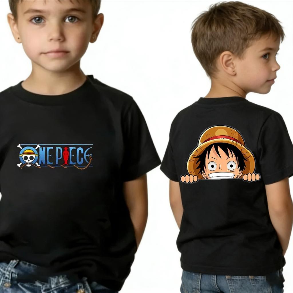 Camisetas de Manga Corta de Verano para Niños y Niñas, Camiseta Infantil Anime Luffy Zoro Nami Chopper, Ropa Linda Camisetas de Dibujos Animados Regalos de Cumpleaños