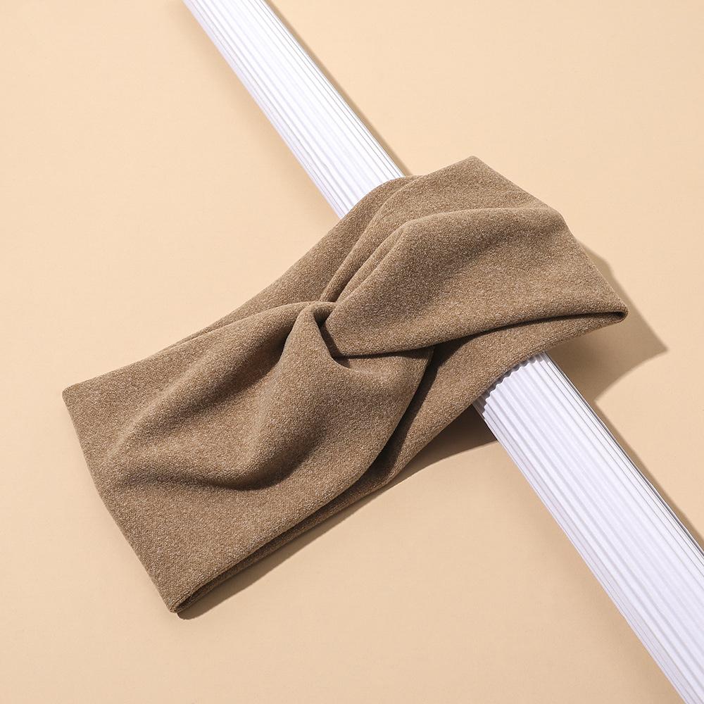 Cashmere Wide Headbands for Women Elastic Cross Hairbands Soft Turban Headwrap Solid Bandana Bandage Head Scarf Hair Accessories