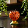 3D Rotating Ball Glass Cup, Creative Soccer Basketball Baseball Golf Design Glass Tumbler, 300ml Lead-Free Drinking Mug for Sports Fans