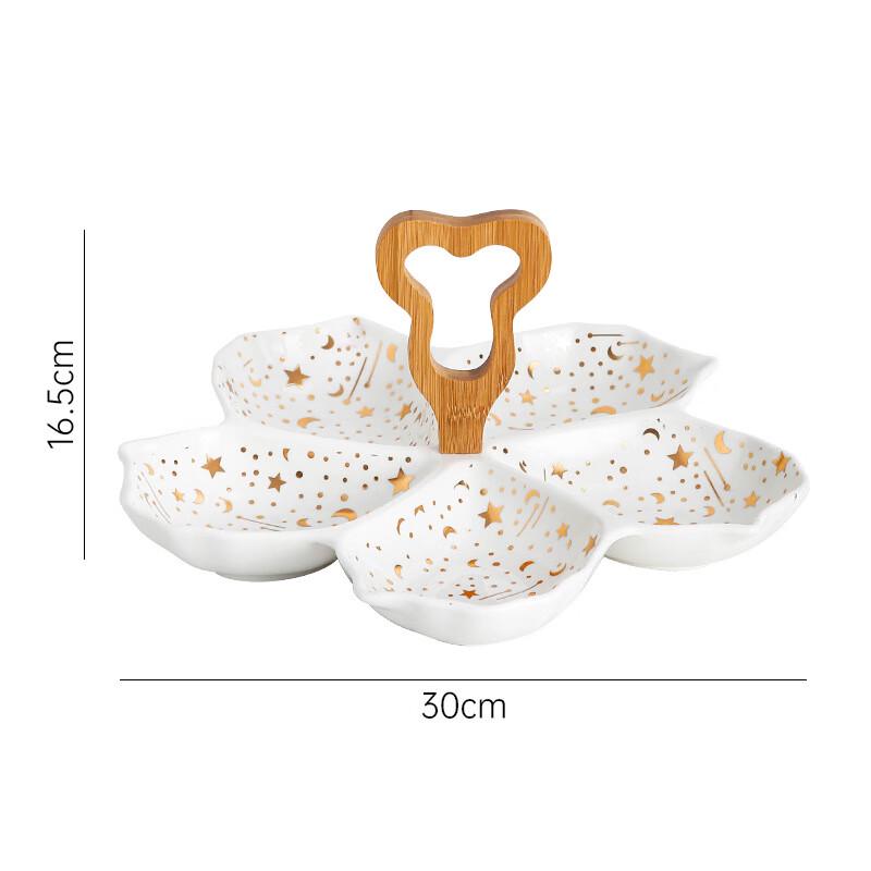 Qianxing Ceramic Divided Snack Serving Set