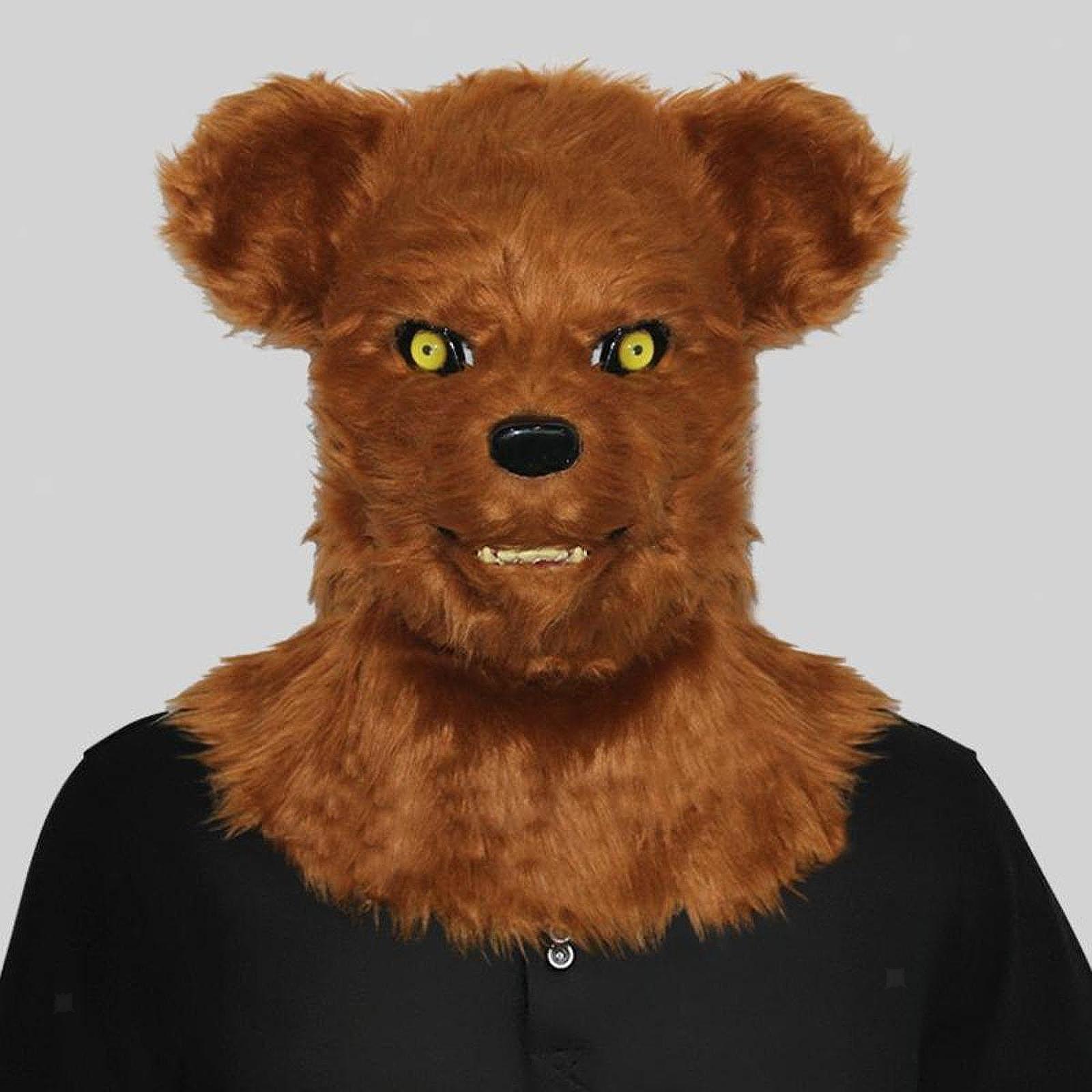 

Brown bear headgear with movable mouth, party mask One size fits all adults коричневий
