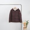 Fashionable Light and Thin Hooded White Duck Down Pressed Glue Contrasting Color Down Jacket Women's Short Korean Version Jacket Tide