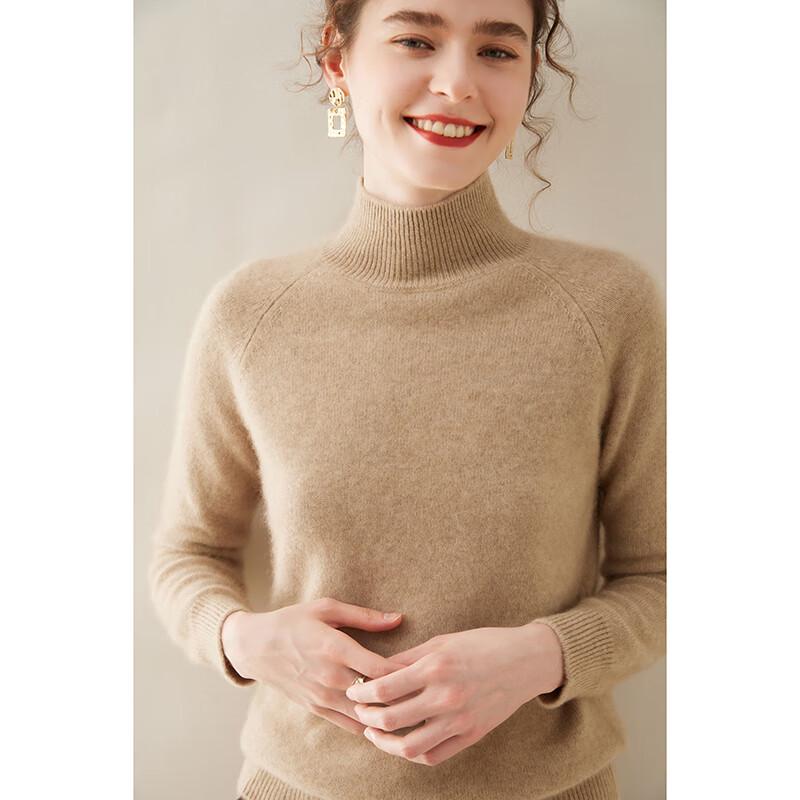 Vanzhen Women's 2024 A/W Thickened Cashmere Mock Neck Knit Sweater
