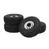 4PCS 1.9in Wheel Tires with 10 Holes Hub Uneven Gravel Pattern for SCX10 1 10 RC Car Models White