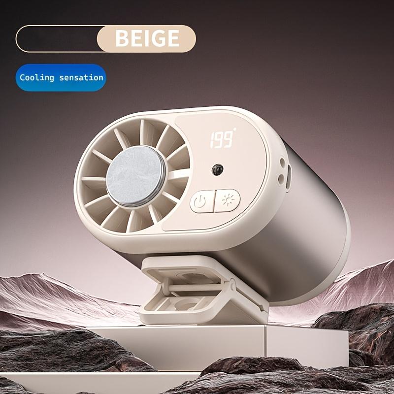 

1PC LED Intelligent Digital Display Waist Fan Portable High Wind USB Rechargeable Handheld Removable Aromatherapy Small Fan, світло-коричневого кольору