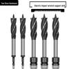 Electric Screwdriver Set: Four-Blade Woodworking Drill with Extended Air Wrench and Joint for Wood Board Hole Opening