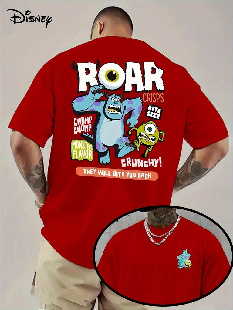 Pánské tričko s potiskem Monster Power Company pro každodenní nošení, volný čas a tématické aktivity, Unisex, Bavlna, Krátký rukáv, Oversized