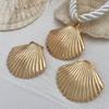 Bohemian Beach Resort Style Metal Scallop Shell Pendant Necklace, Personality Exaggerated Thick Rope Necklace Female
