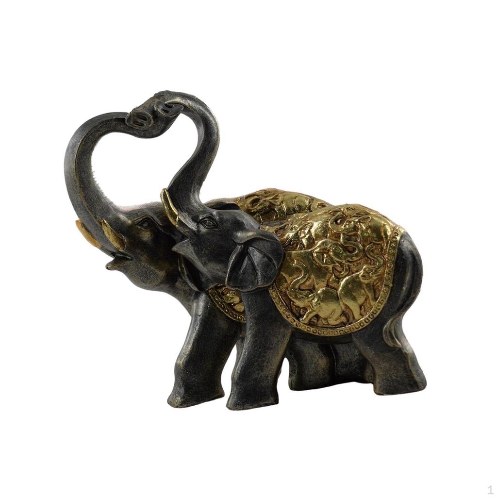 Couple Elephant Figurine for Desktop Decoration And Home Display