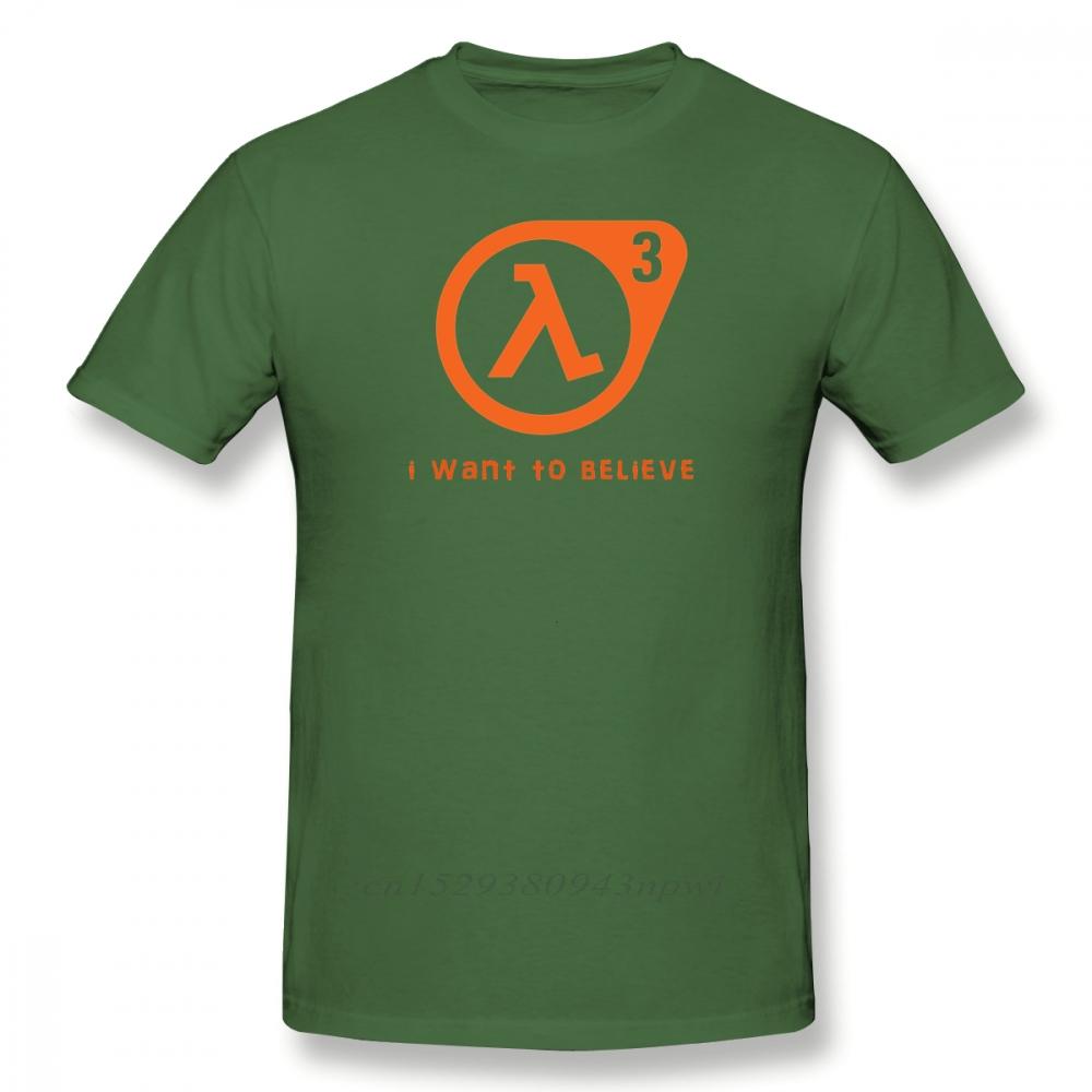 Half Life T-Shirt Half Life 3 Ich möchte glauben T-Shirt 100% Baumwolle Niedliches T-Shirt Basic Kurzarm Unisex T-Shirt