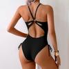 New one-piece swimsuit for women, Russian solid color swimsuit for women