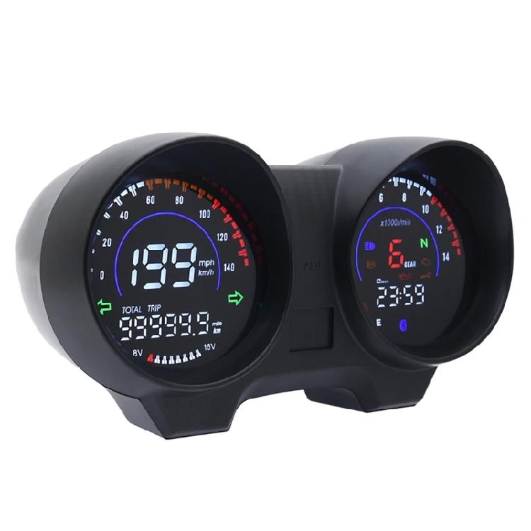 Digital LCD Odometer Dashboard Speedometer Motorbike Instrument Fuel Level Meter
