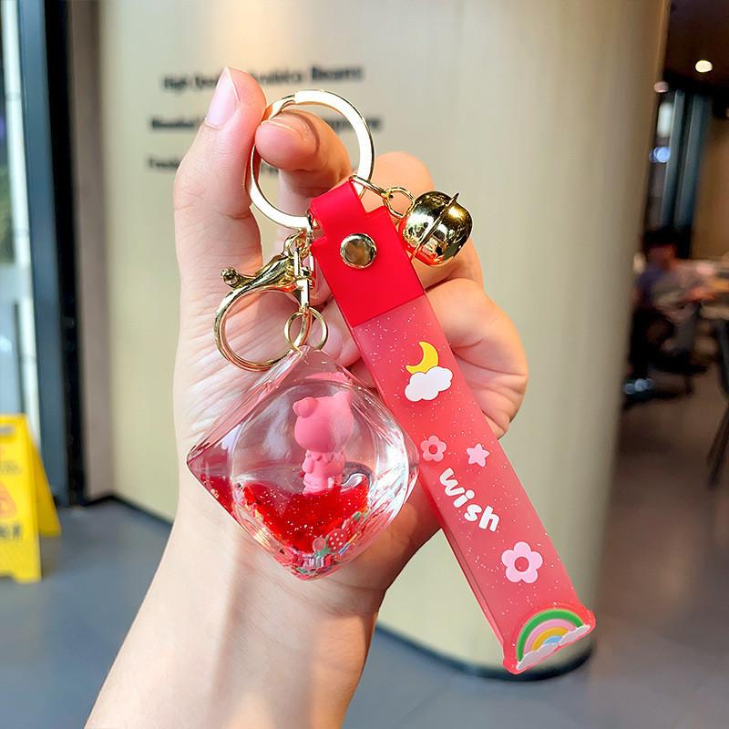 Unique Floating Sand Acryl Keychain Cute Astronaut Design For Gifts And Souvenirs