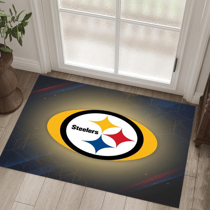 Tappeto in Cristallo di Velluto Design Pittsburgh Steelers Accogliente Non?Tappeto Stampato Antiscivolo per Camera da Letto Soggiorno Ingresso