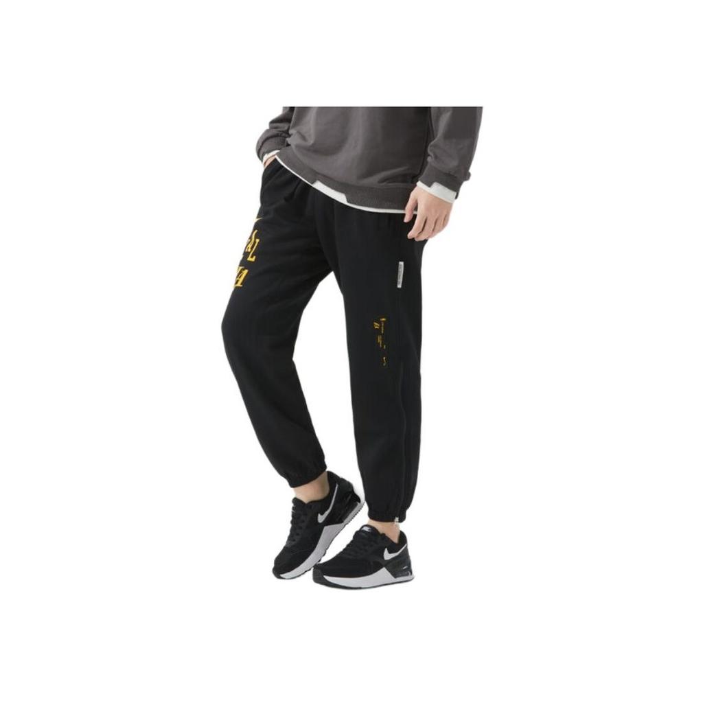 Nike NBA Los Angeles Lakers Printed Lace-Up Jogger Knit Pants Men Bottoms Black DZ0084-010