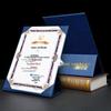 A4 Leather Honor Certificate Stand with Hot Stamping Customization