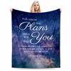 Inspirational Quote Jeremiah 29:11 Flannel Blanket for Bedroom, Living Room, Sofa, and Nap